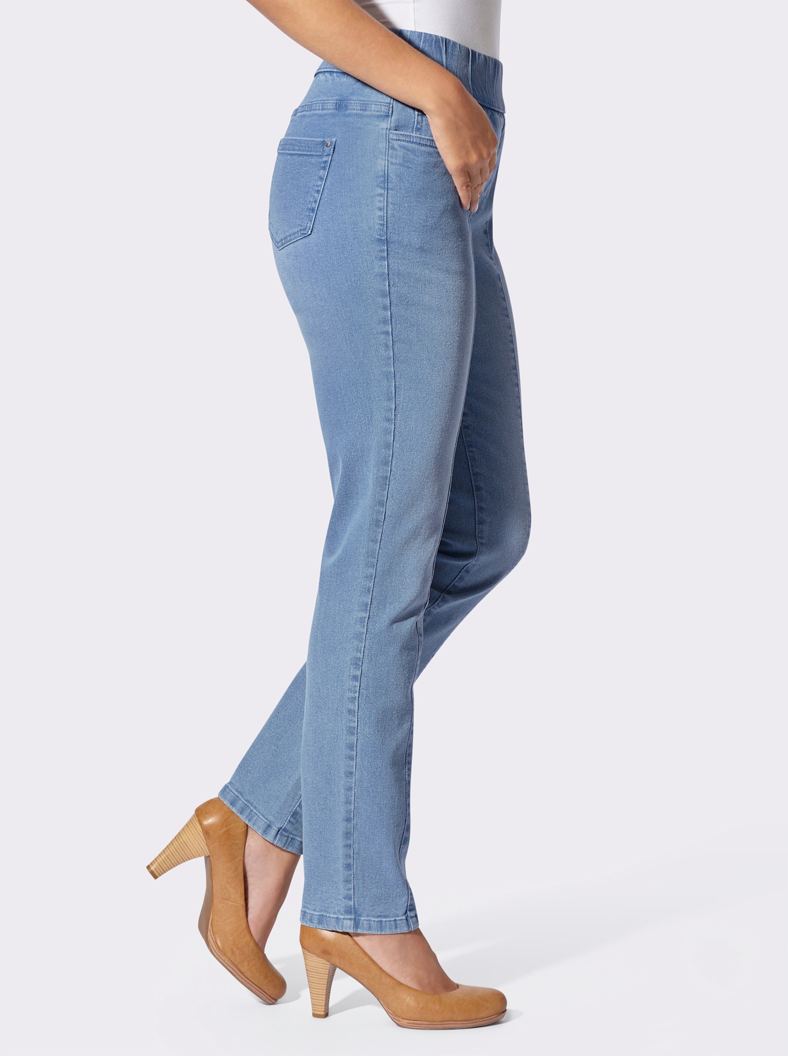 Comfortjeans in 5-pocketsmodel - blue-bleached