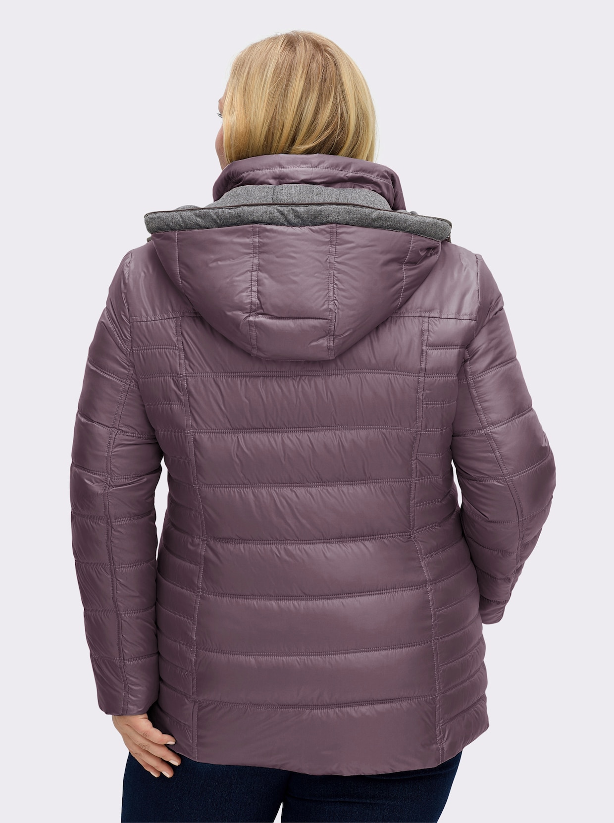 Steppjacke mit abnehmbarer Kapuze - mauve