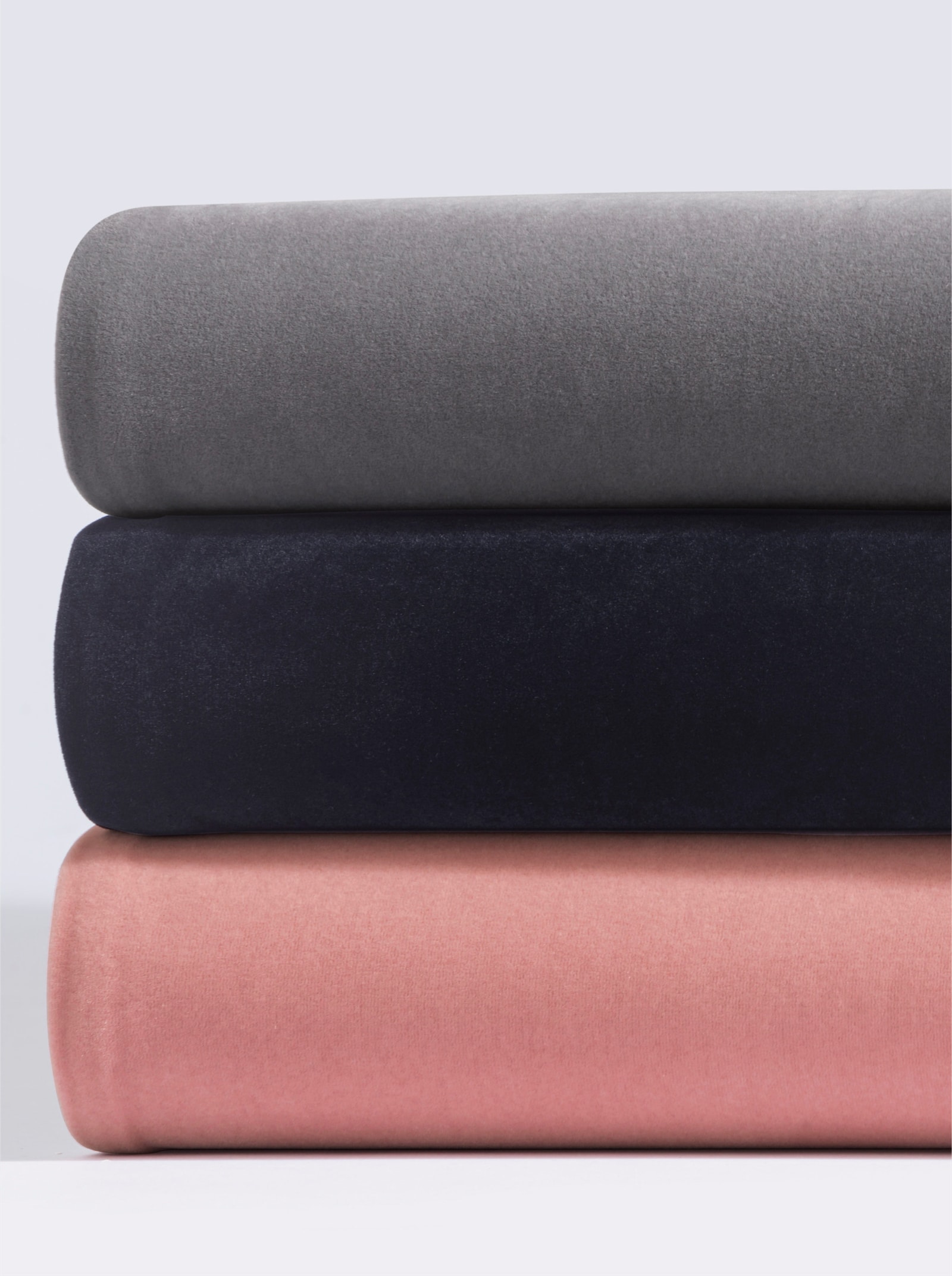 Fluwelen broek met comfortband rondom - antraciet