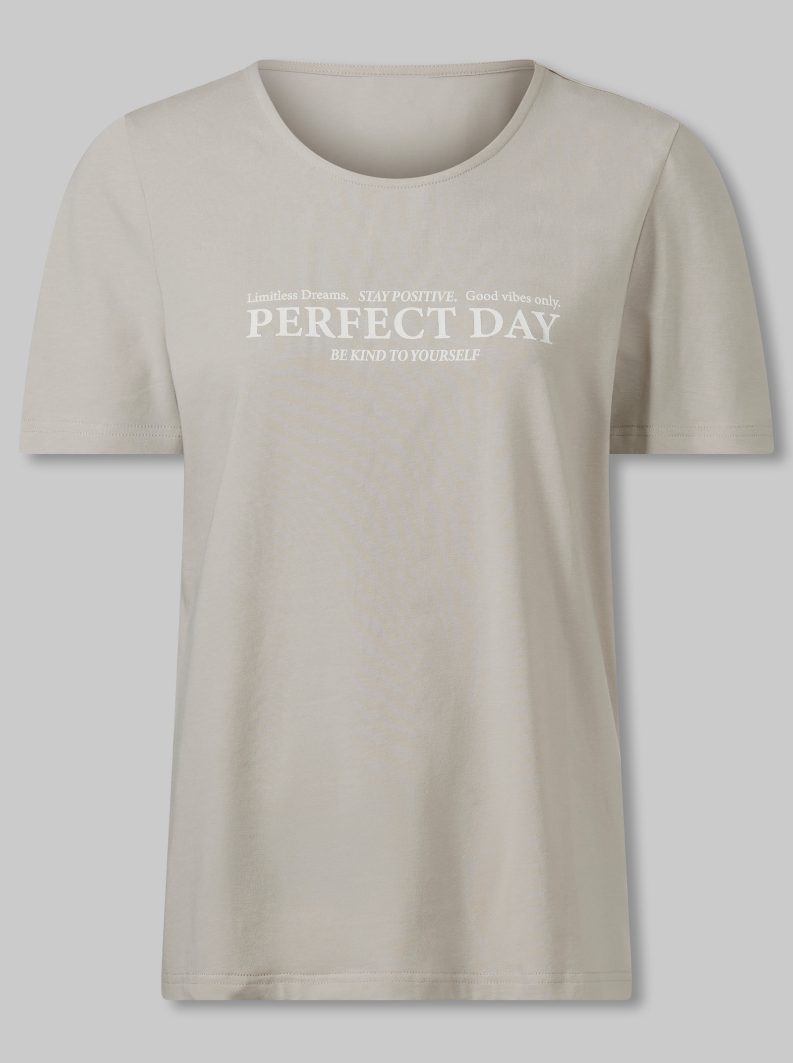 heine Shirt mit Schriftzug - hellgrau
