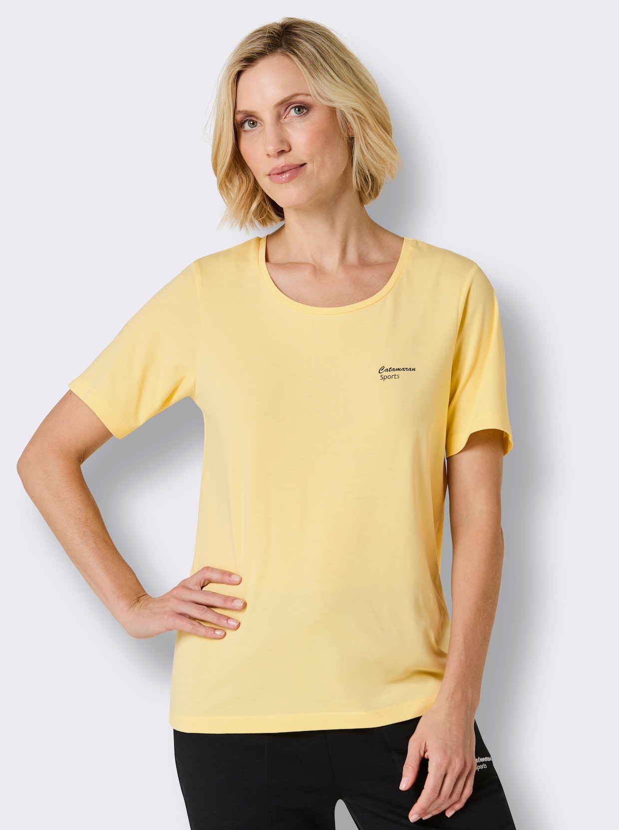 Catamaran Sports Freizeitshirt - zitrone + weiß + anthrazit