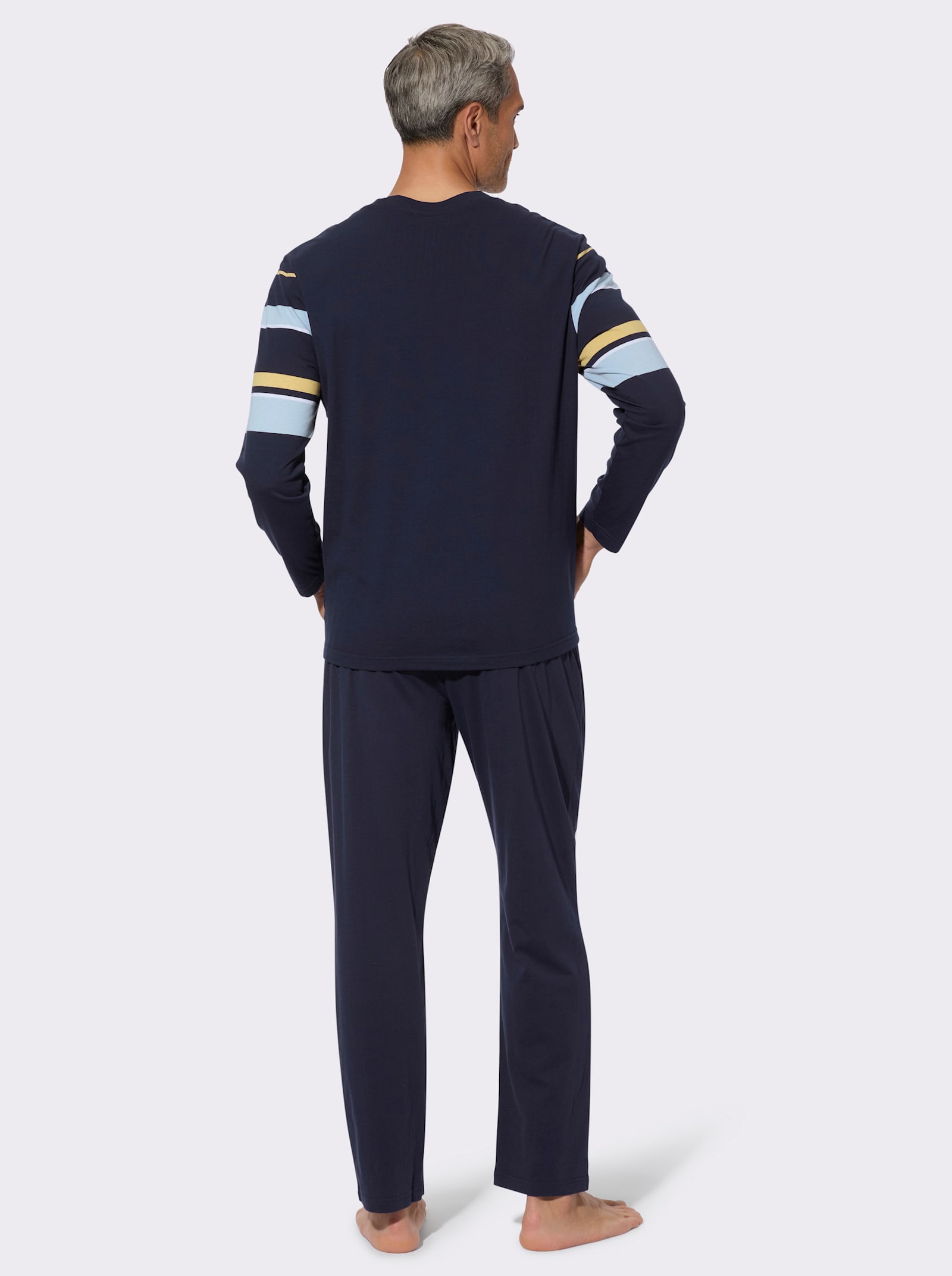Schlafanzug mit Streifen-Muster - marine