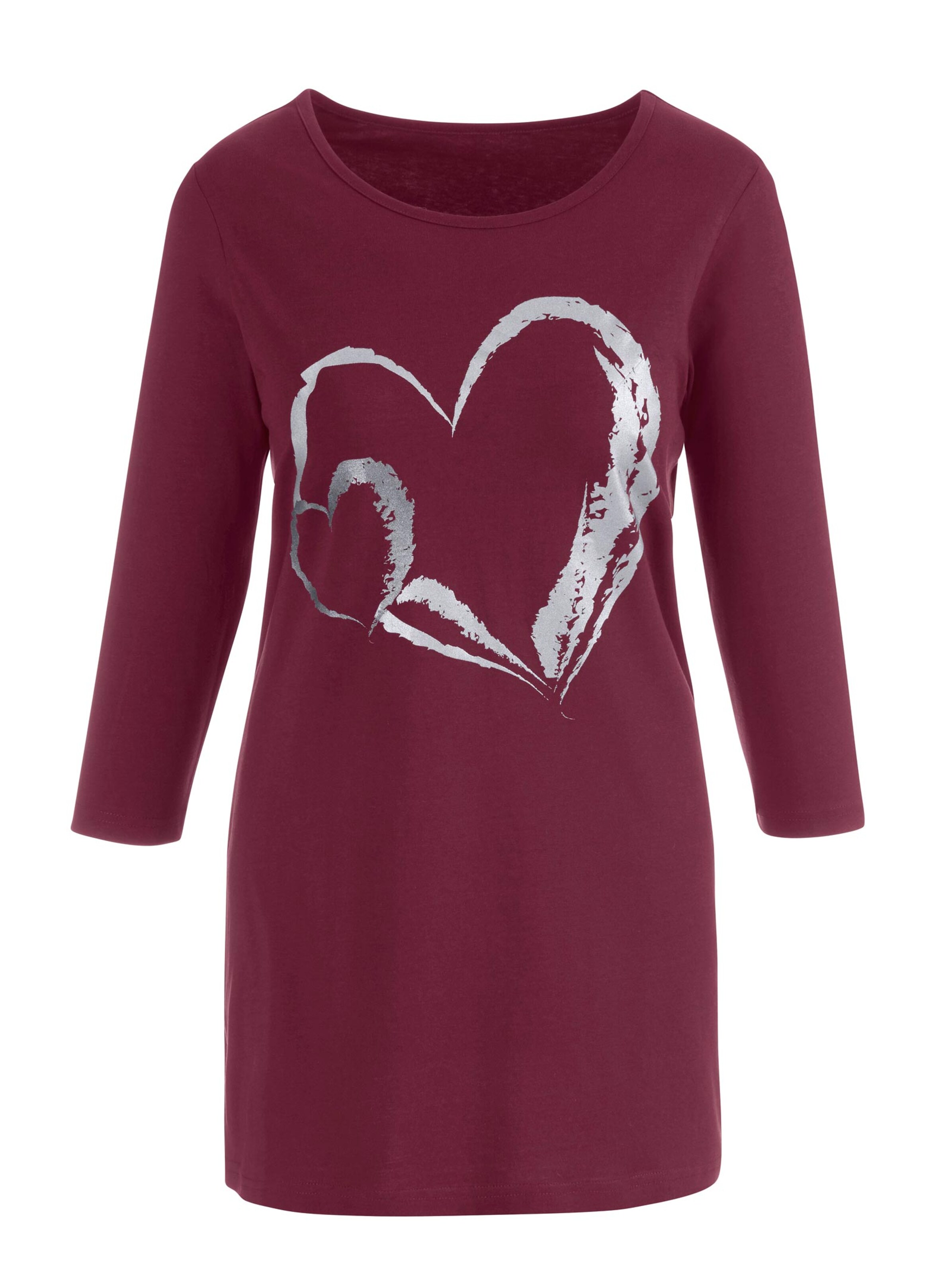 Longshirt - bordeaux-bedruckt