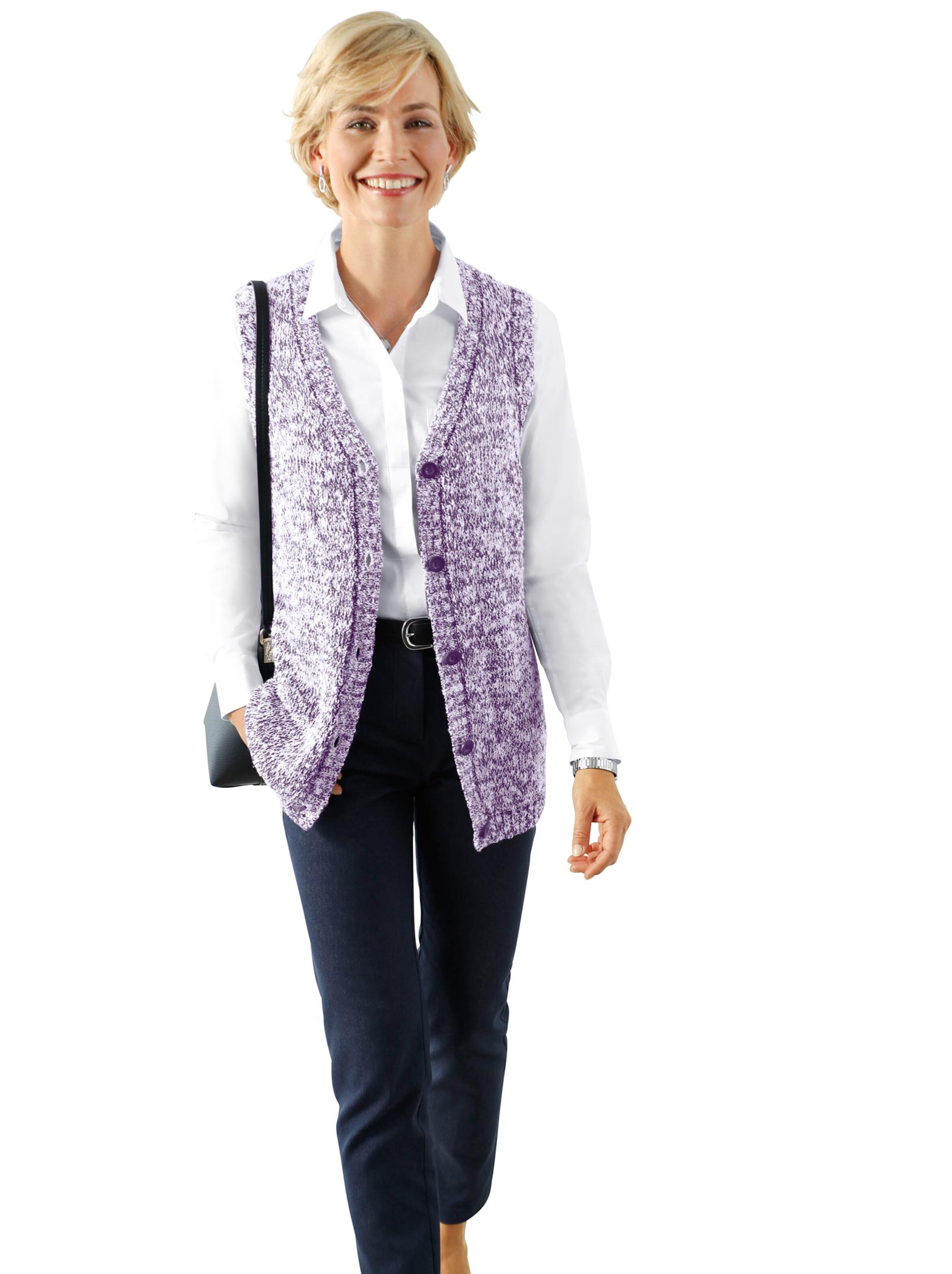 Strickweste - beere-meliert