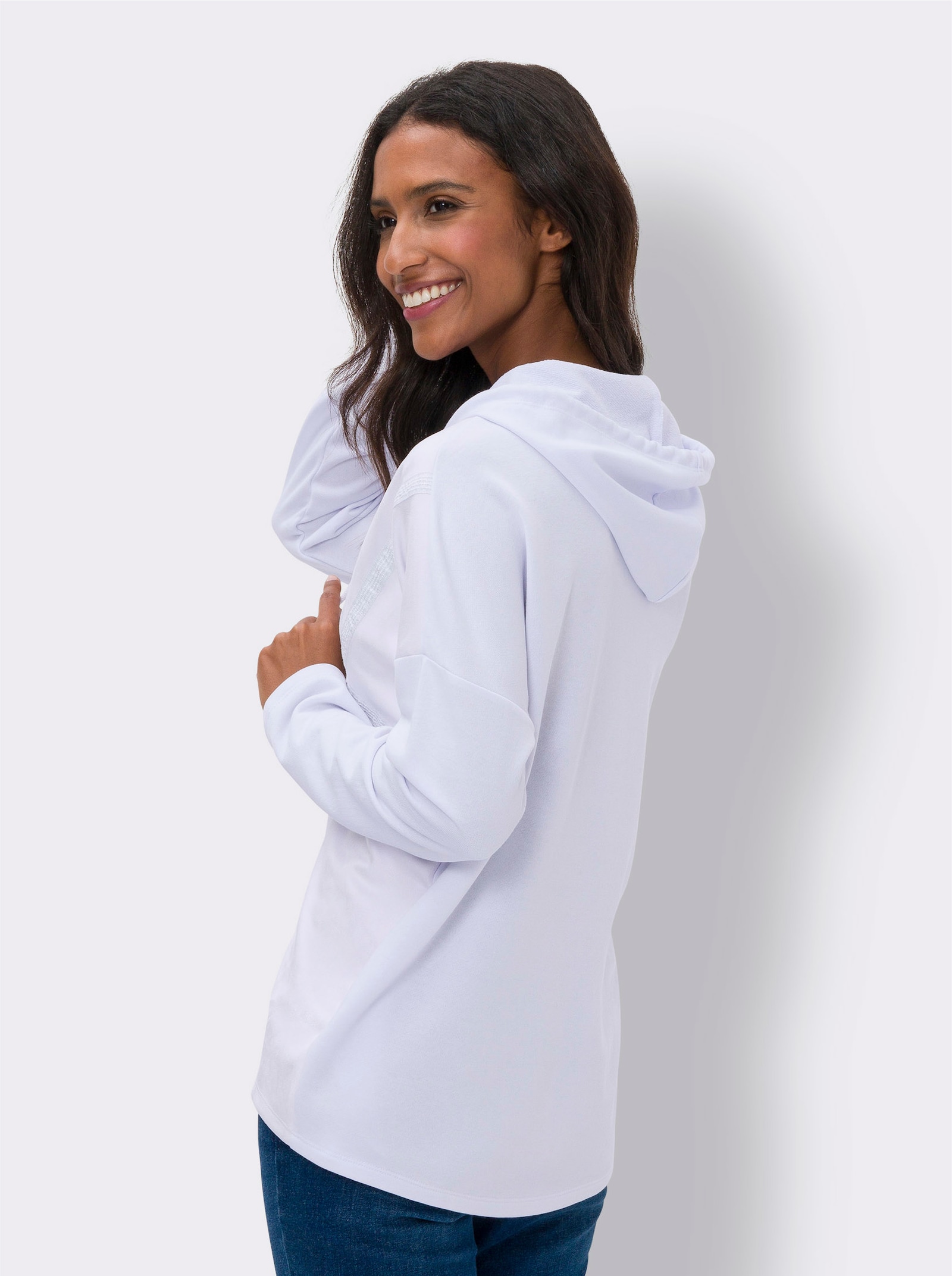 heine Kapuzenshirt im Oversize-Schnitt - weiß