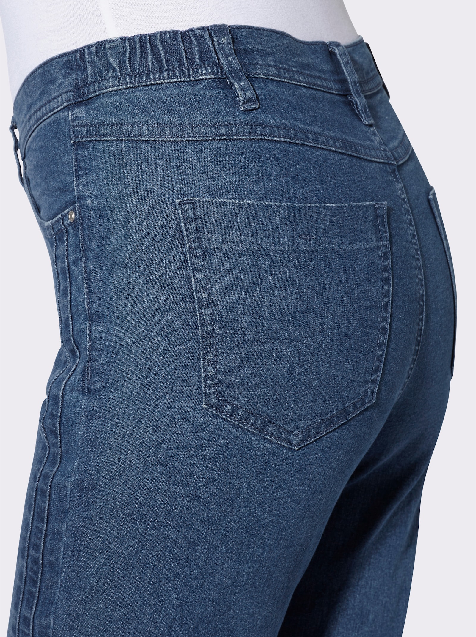 Jeans mit seitlichem Einsatz - blue-stone-washed