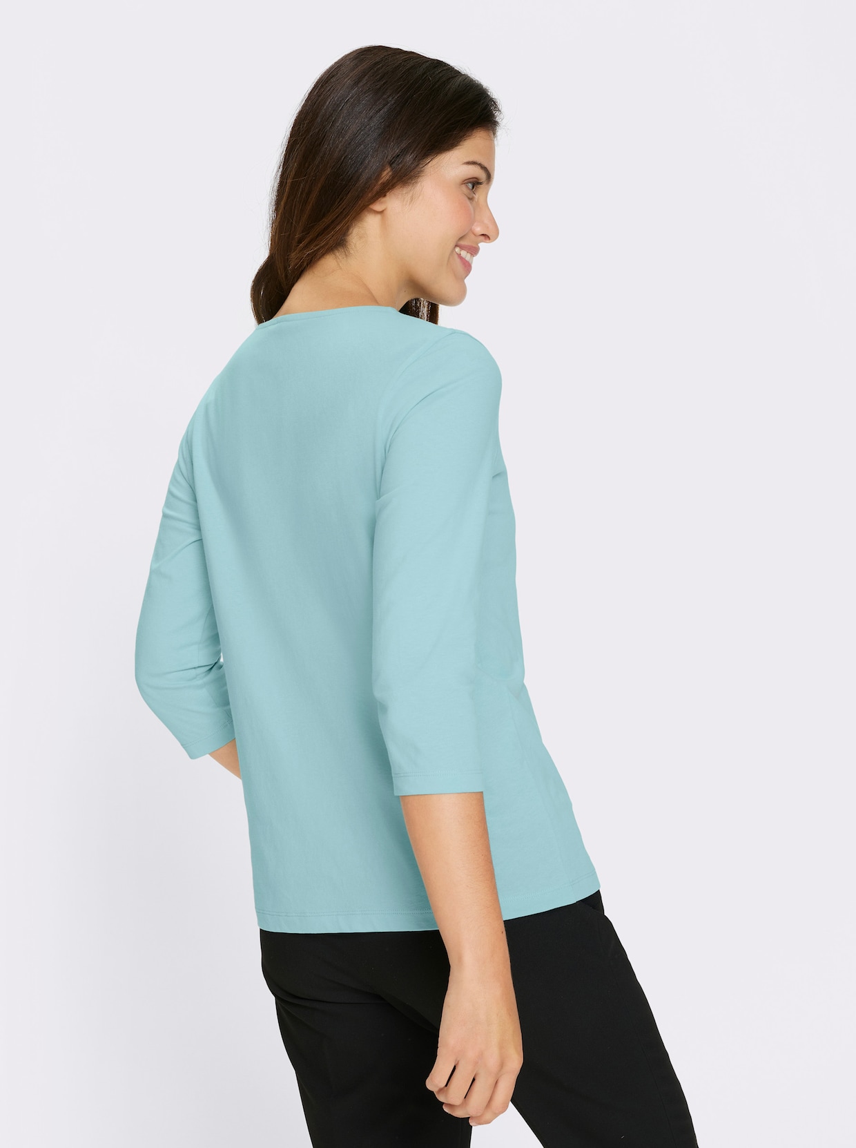 3/4-Arm-Shirt - aquamarin-camel