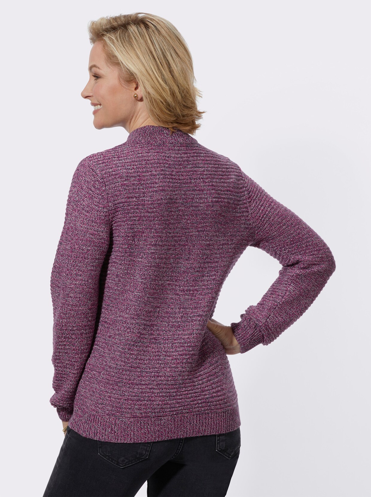 Pullover met lange mouwen - heide/marine gemêleerd