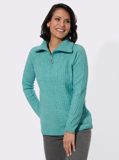 Troyer im Rippstrick - salbei-meliert