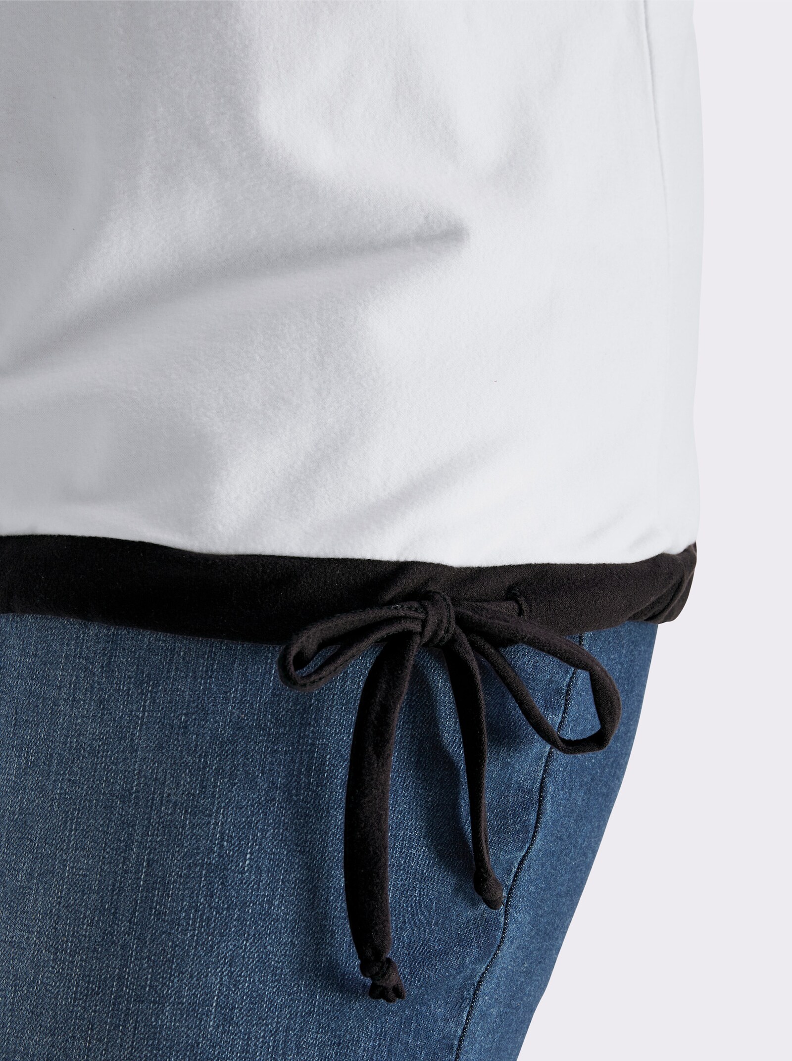 Print-Shirt mit U-Boot-Ausschnitt - ecru