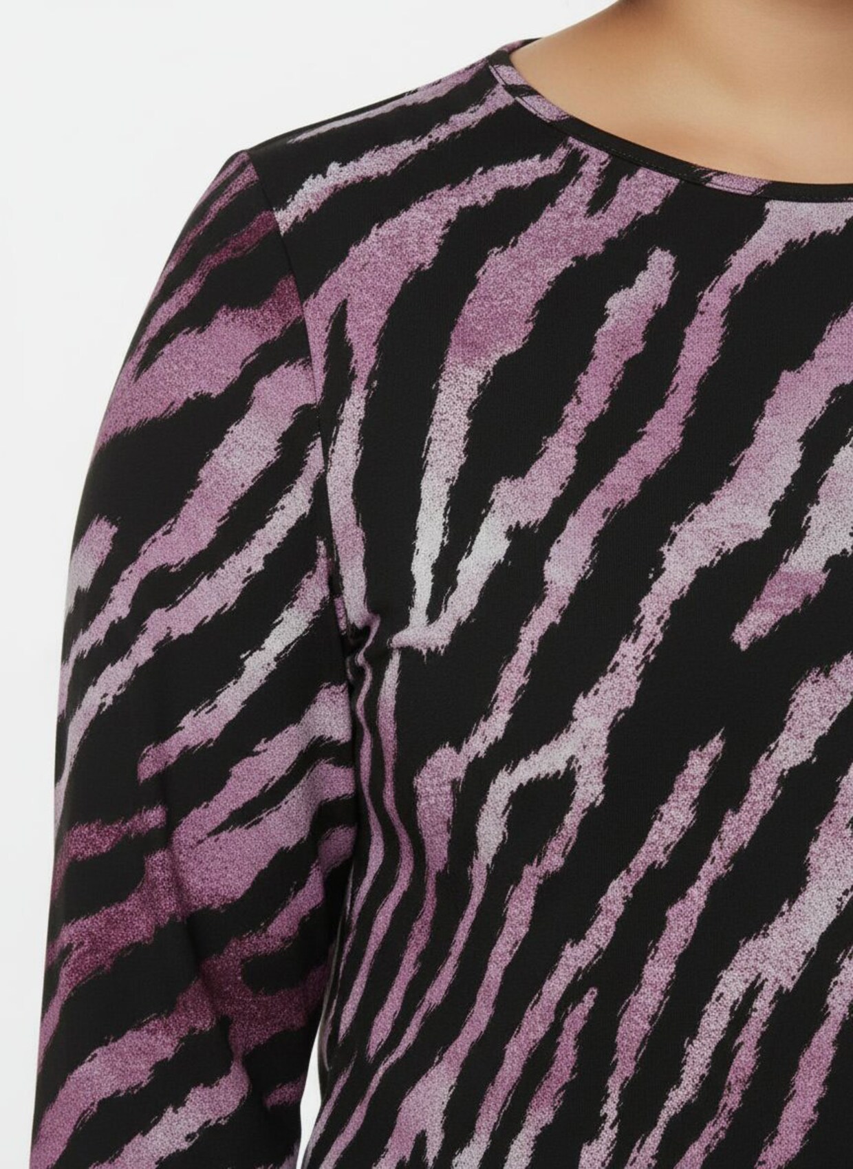 Print-Shirt im Animal-Dessin - schwarz-burgund-bedruckt