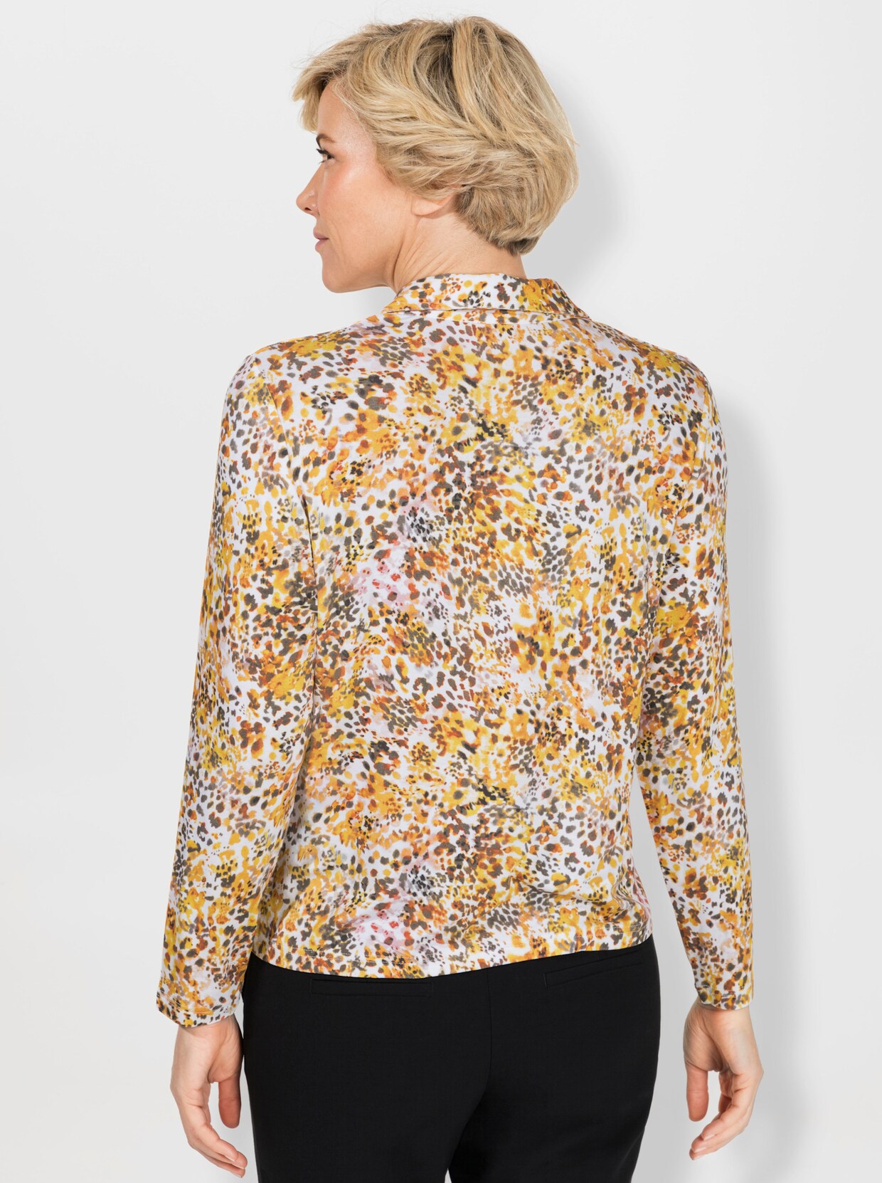 Poloshirt - ecru/taupe geprint