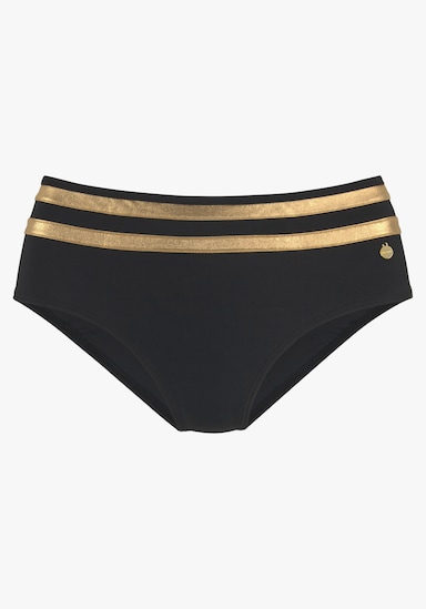 LASCANA Bikini-Hose - schwarz-goldfarben