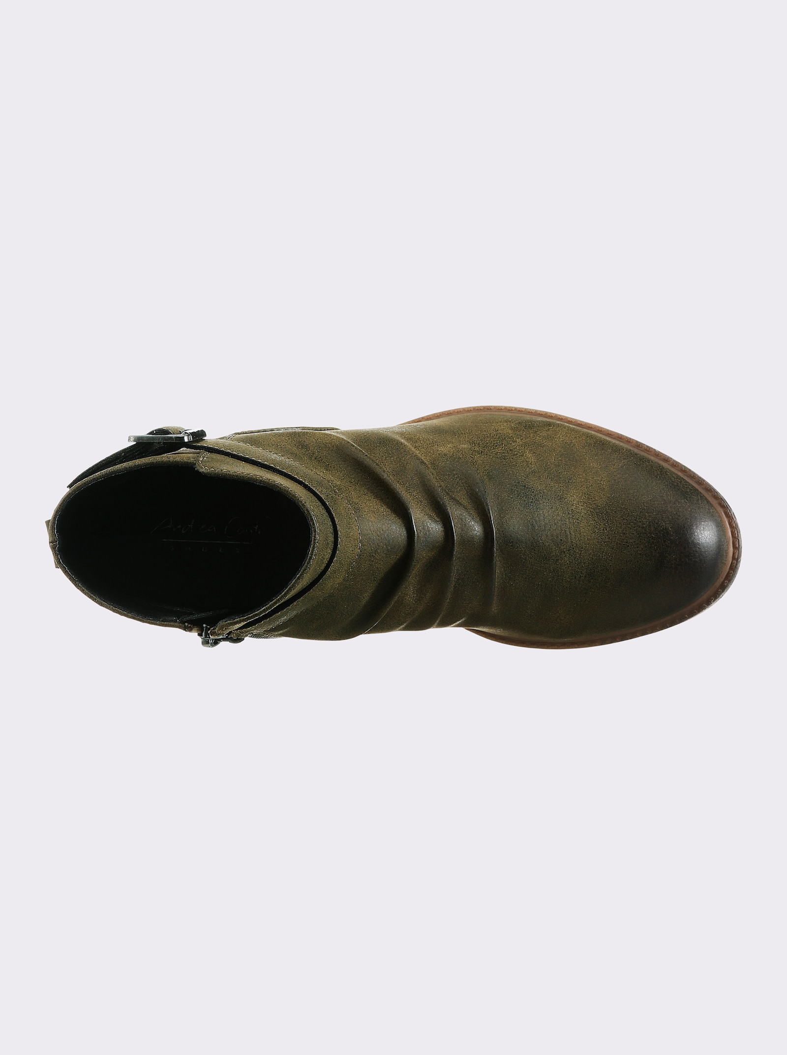 Andrea Conti Stiefelette in Leder-Optik - oliv