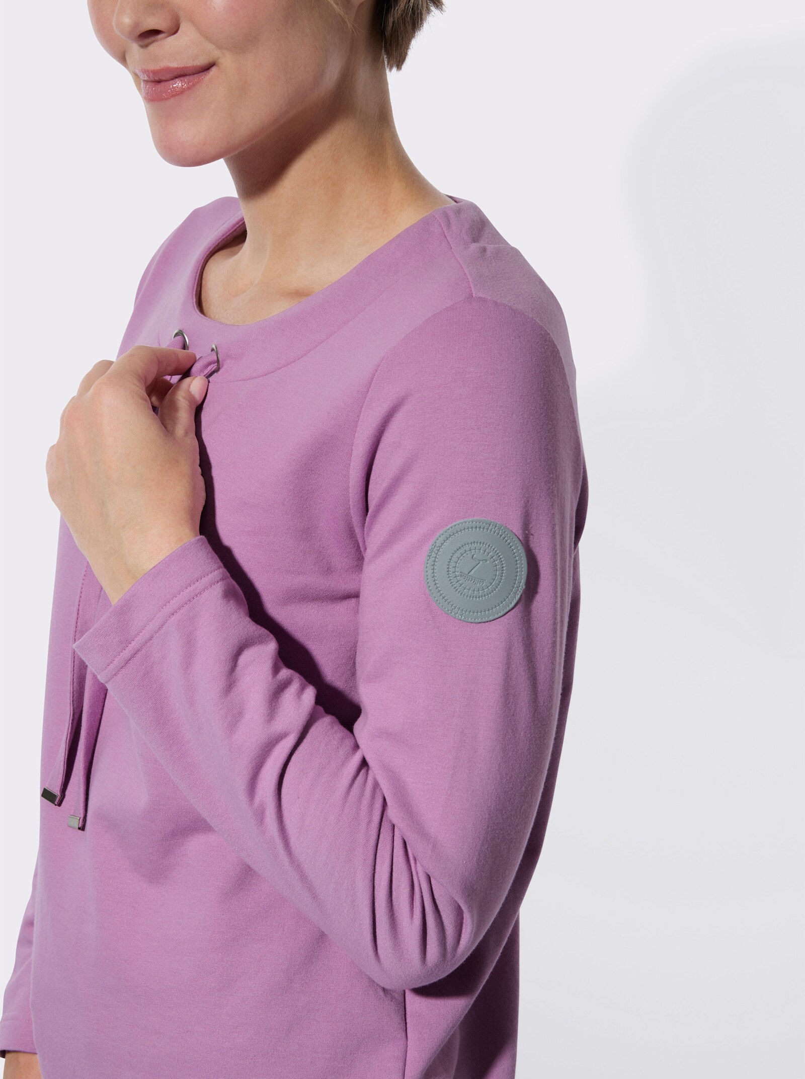 Sweatshirt mit Bindeband - orchidee