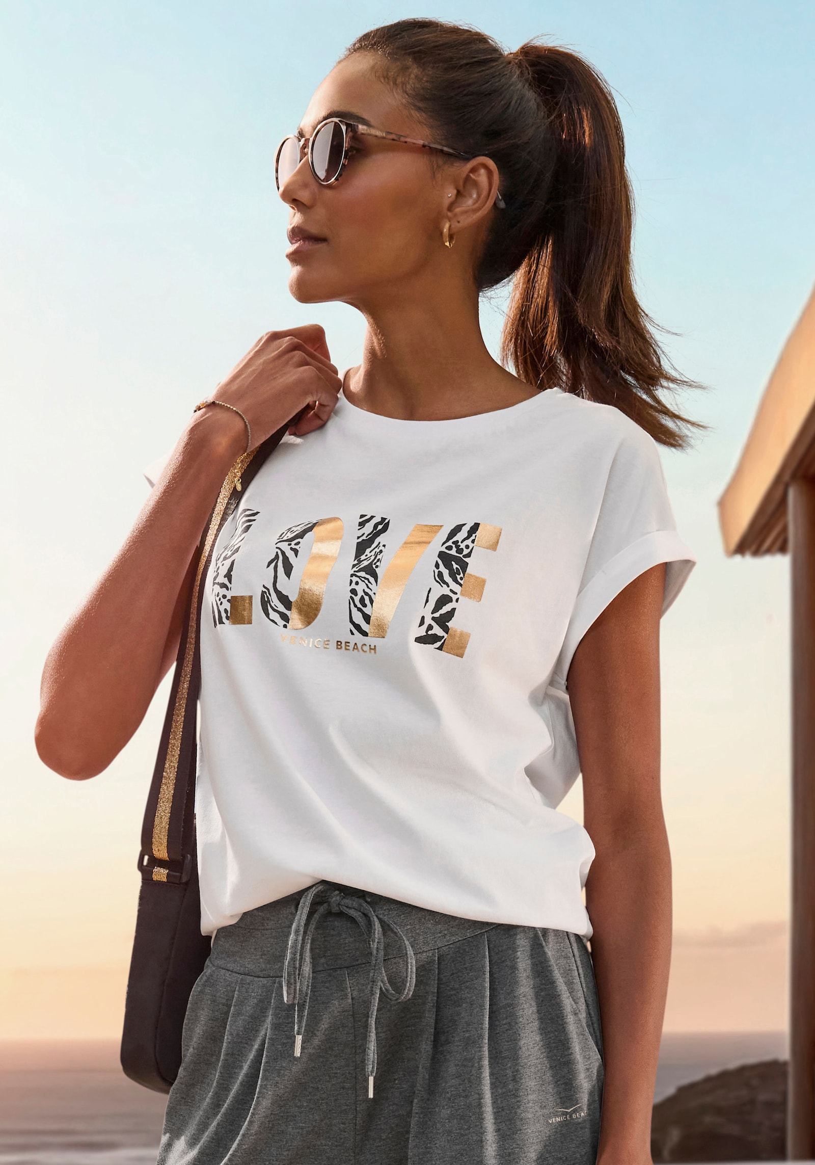 Venice Beach Kurzarmshirt - weiss