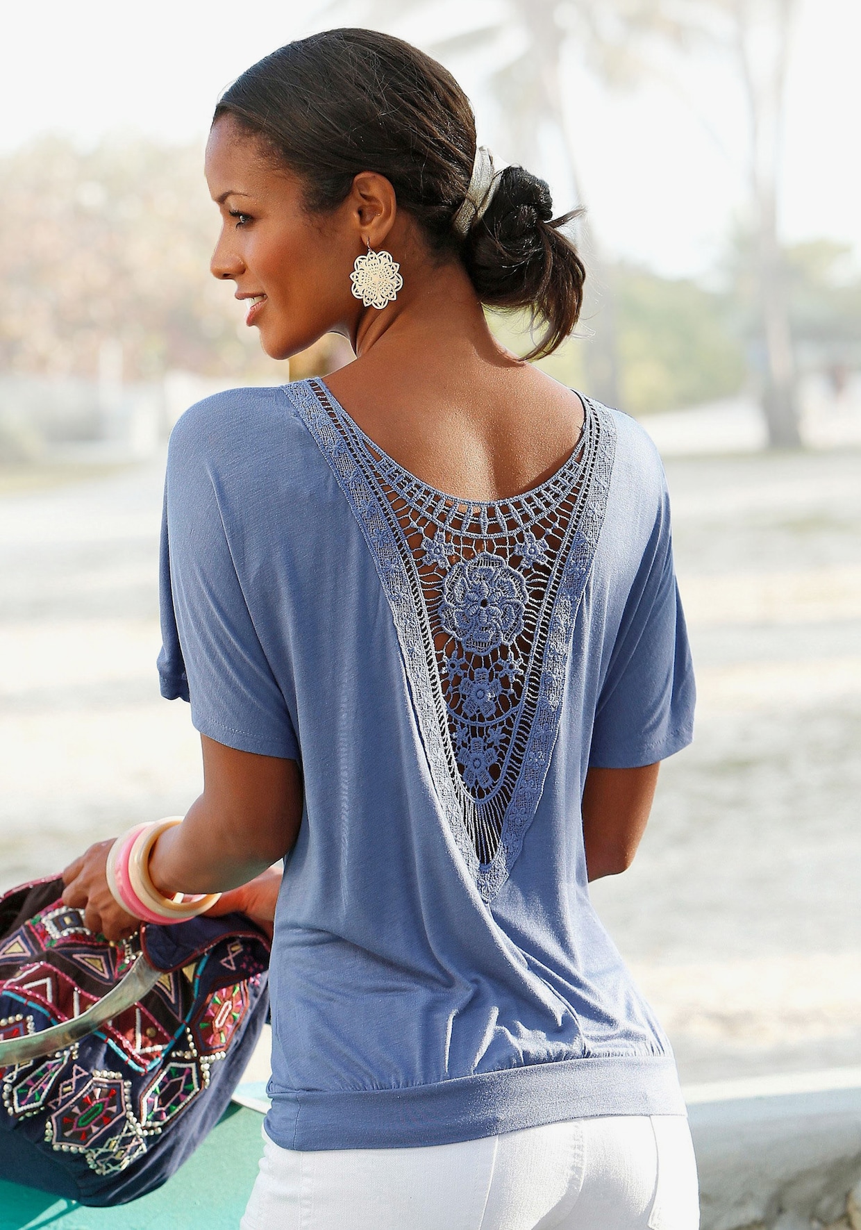 LASCANA T-shirt de plage - bleu fumée