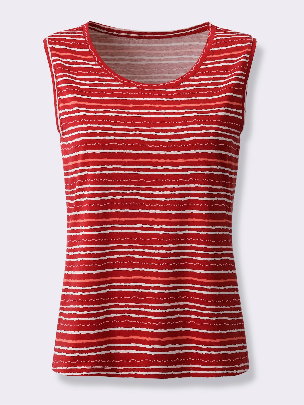 Shirttop - rot-hellrosé-bedruckt