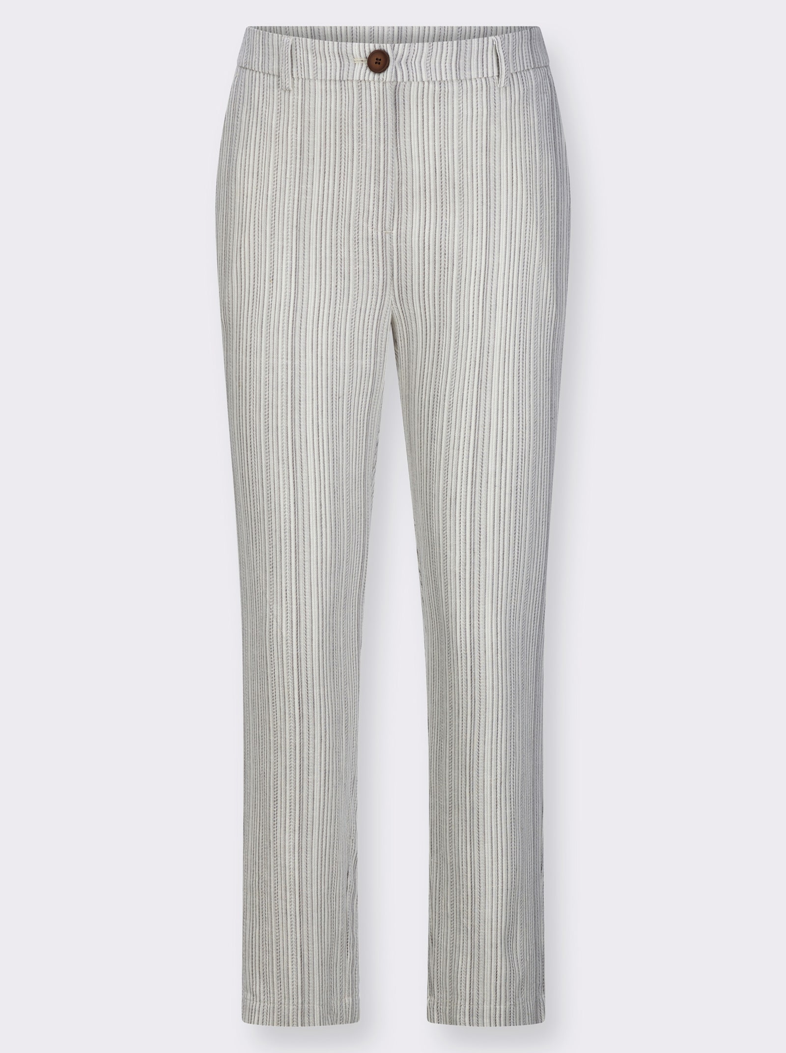 Webhose mit Jacquard-Muster - champagner-grau-gestreift