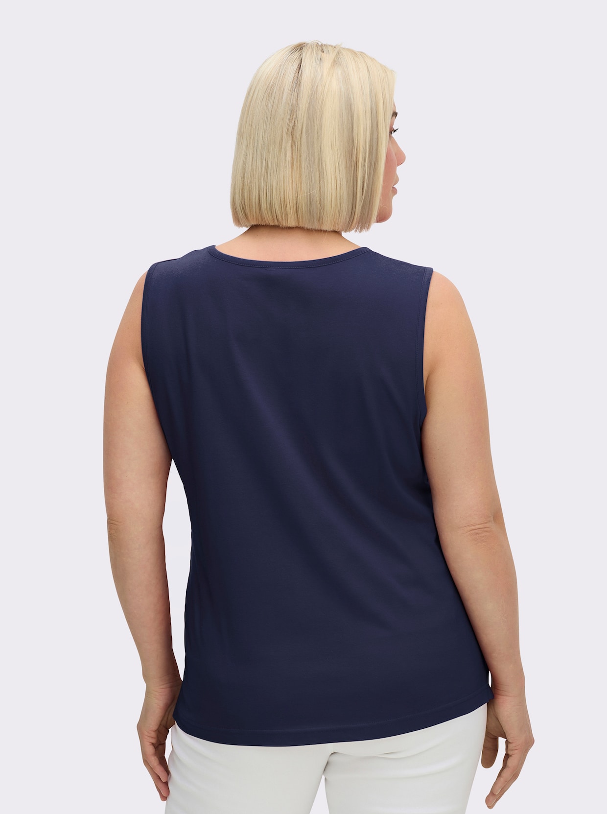 Shirttop mit Seitenschlitzen - marine