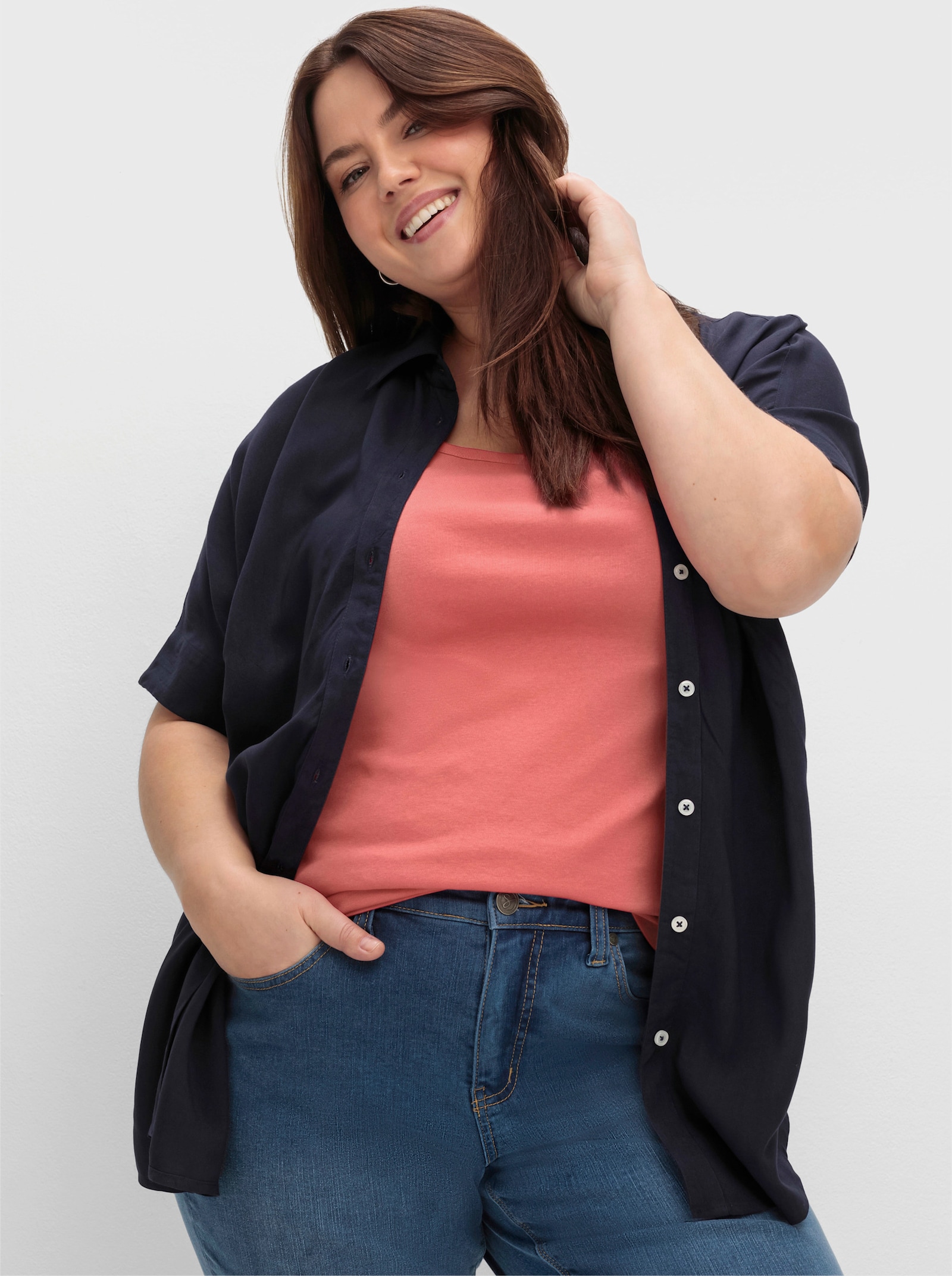 sheego Tanktop in Rippqualität - koralle