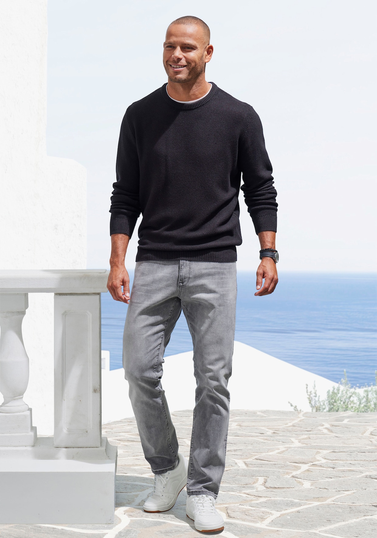 Gebreide pullover - zwart