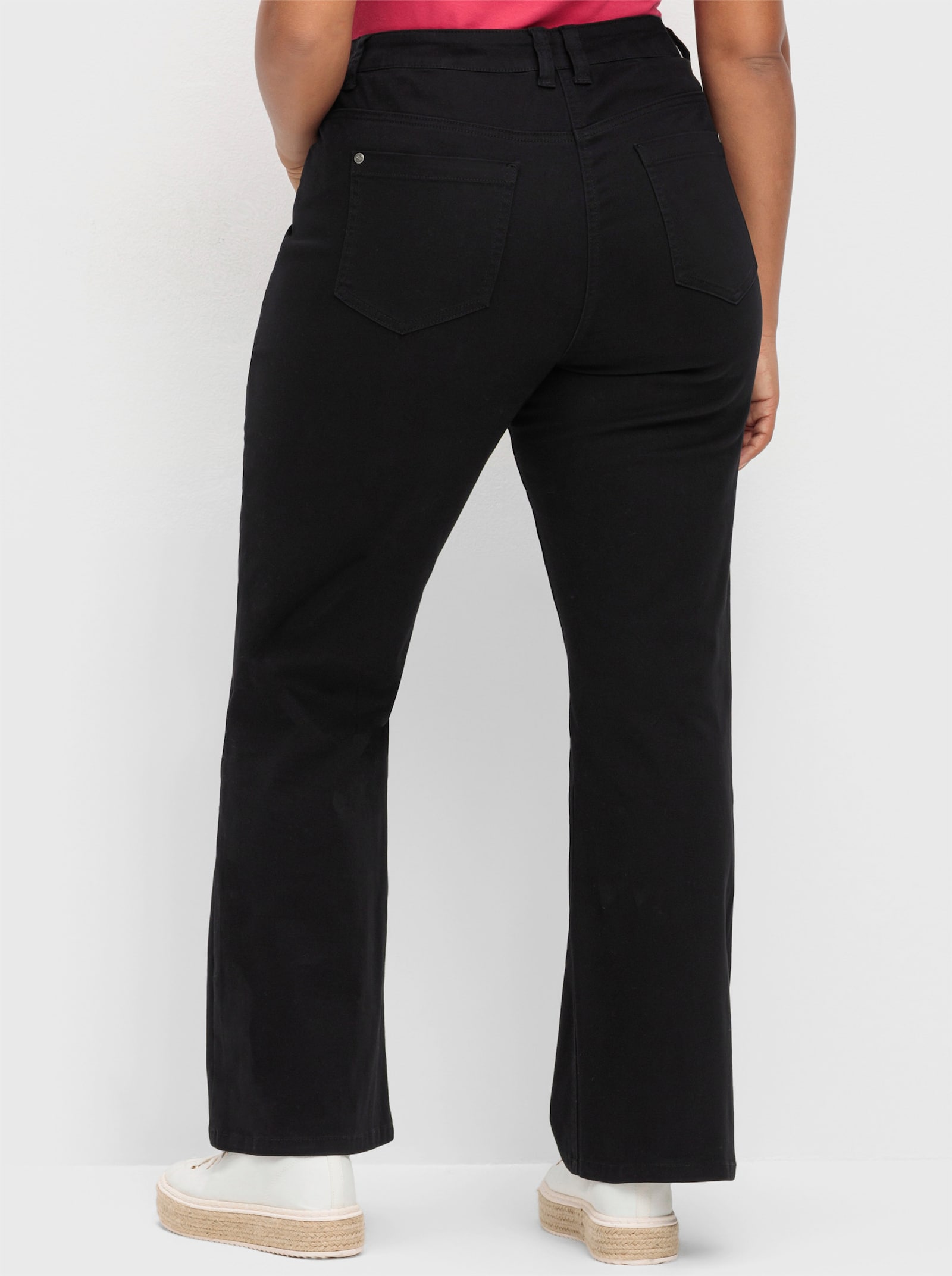sheego Stretch-Hose mit Shaping-Effekt, in Bootcut-Form - schwarz