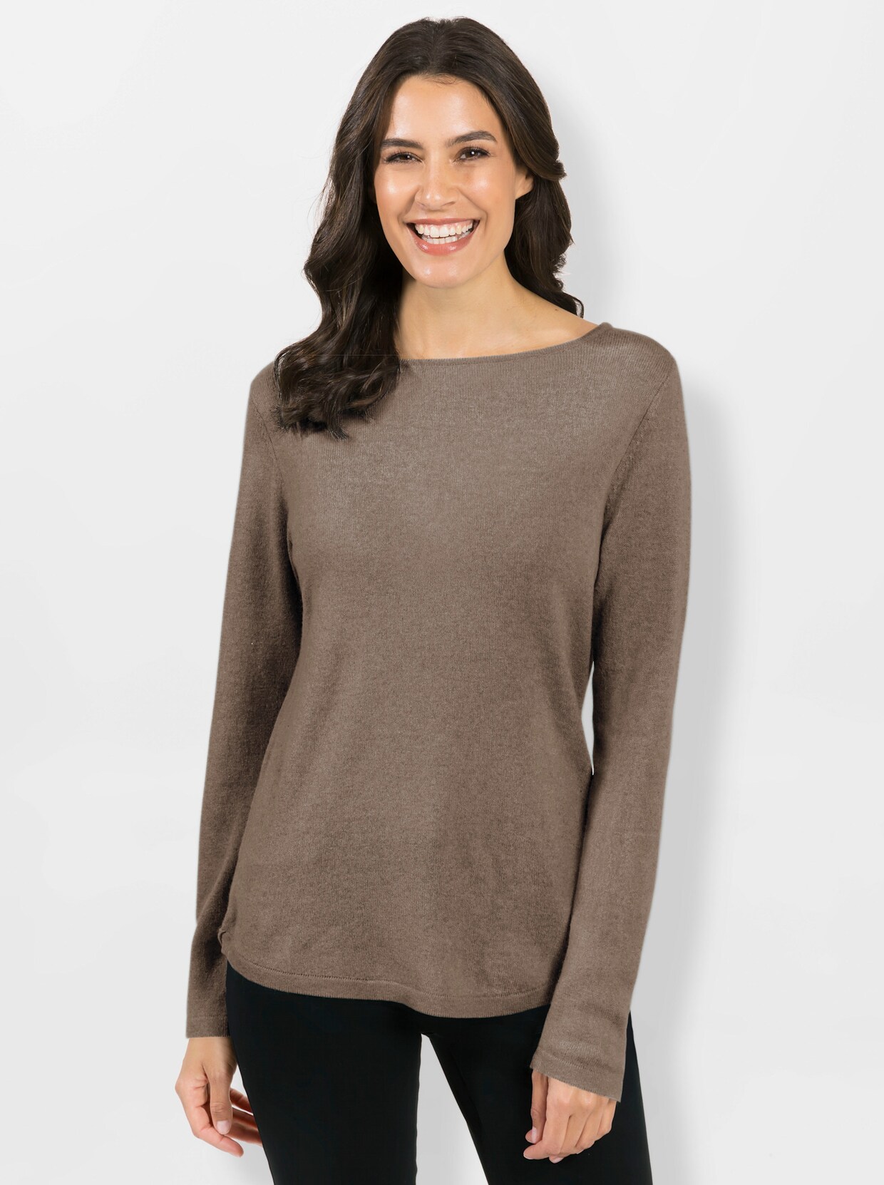 Kaschmirpullover - taupe-meliert