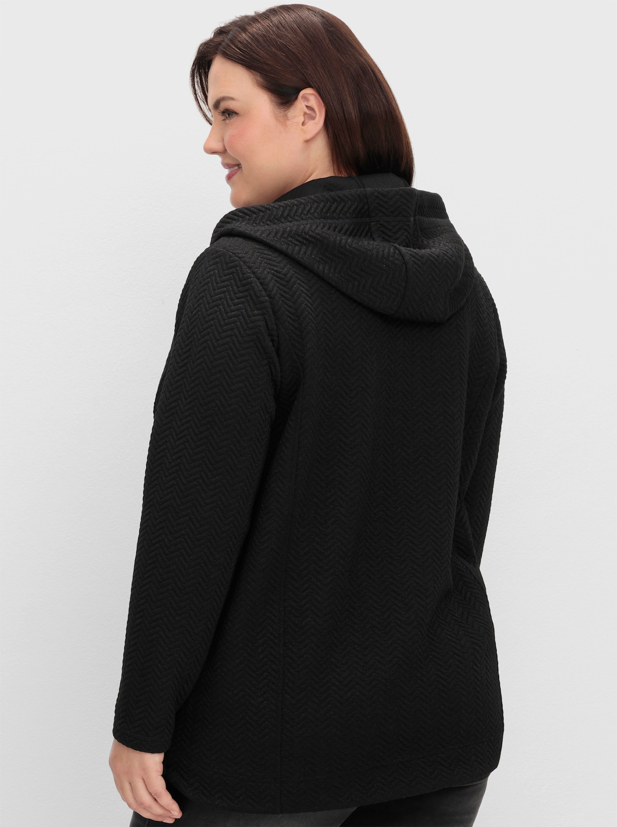 sheego Sweatjacke - schwarz