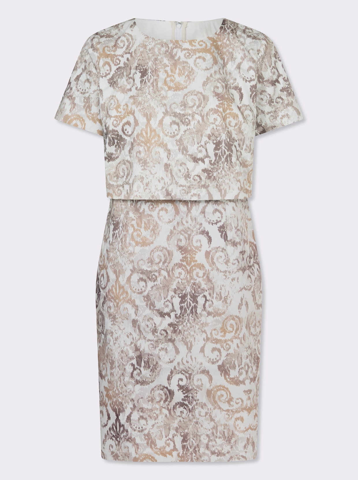 Druckkleid - ecru-sesam-bedruckt