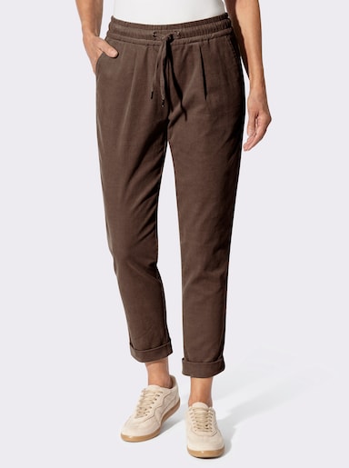 Cordhose mit Schlupfbund - schoko