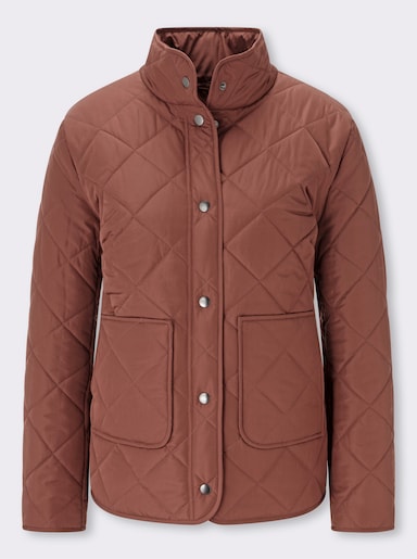 Steppjacke mit Stehkragen - rotbraun