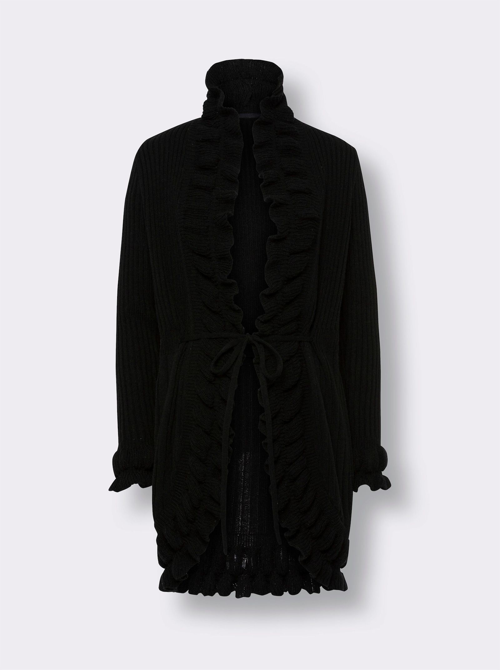 heine Veste en tricot avec volants - noir