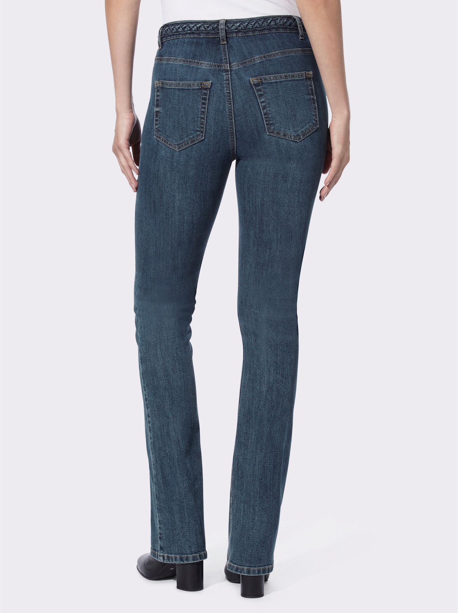 heine 5-pocketjeans met gevlochten applicaties - blue-stonewashed