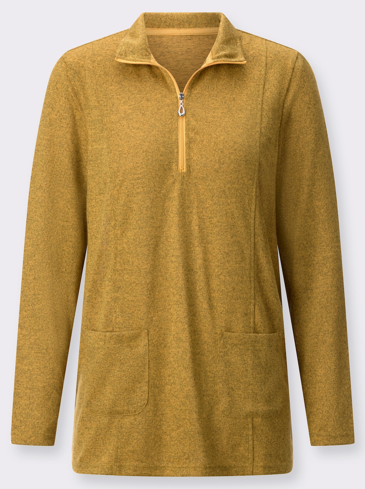 Lang shirt - oker gemêleerd