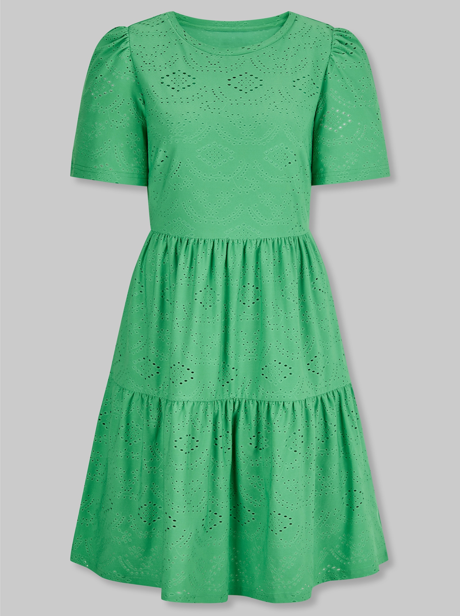 heine Jerseykleid mit Ajourmuster - grasgrün