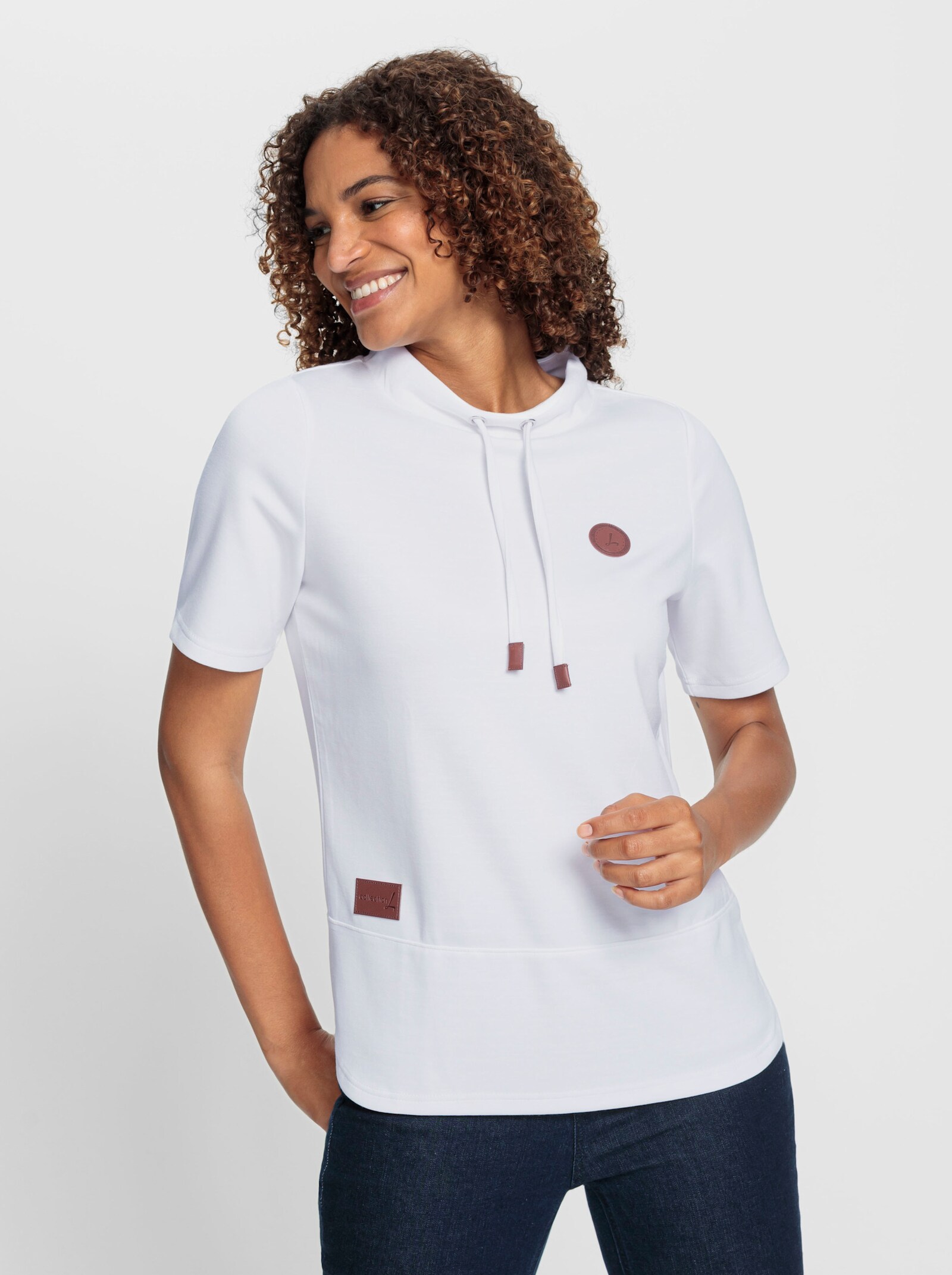 Shirt aus formstabilem Interlock - weiß