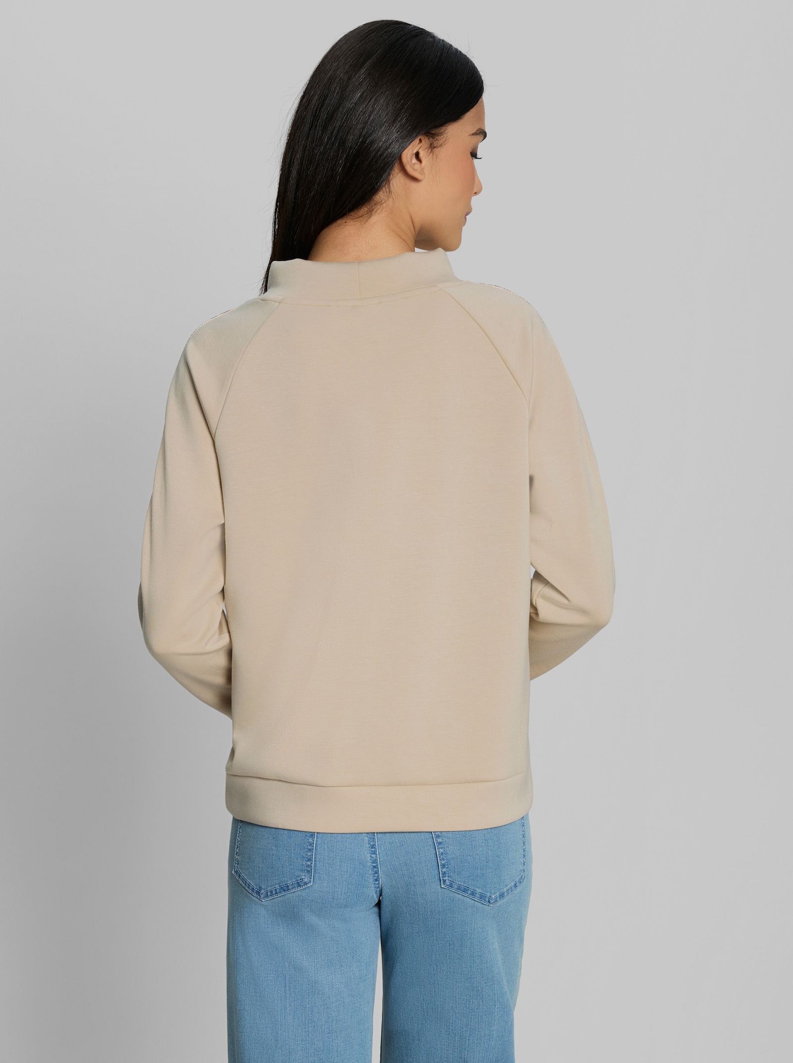 heine Sweatshirt mit Ziersteinchen - sand