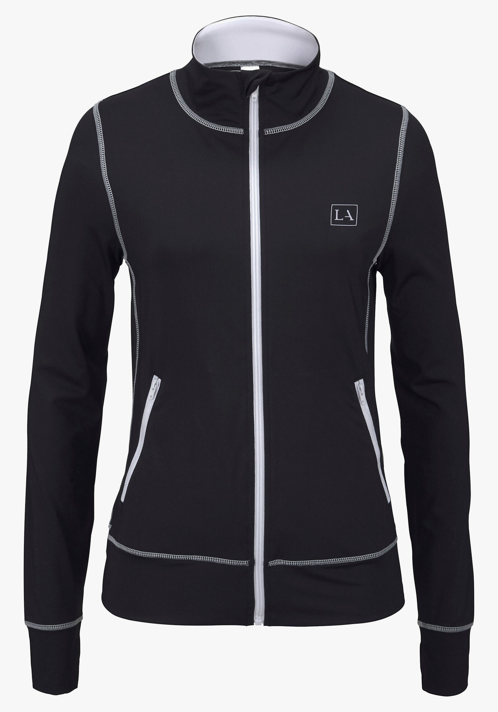 LASCANA ACTIVE Trainingsjacke - schwarz-weiß