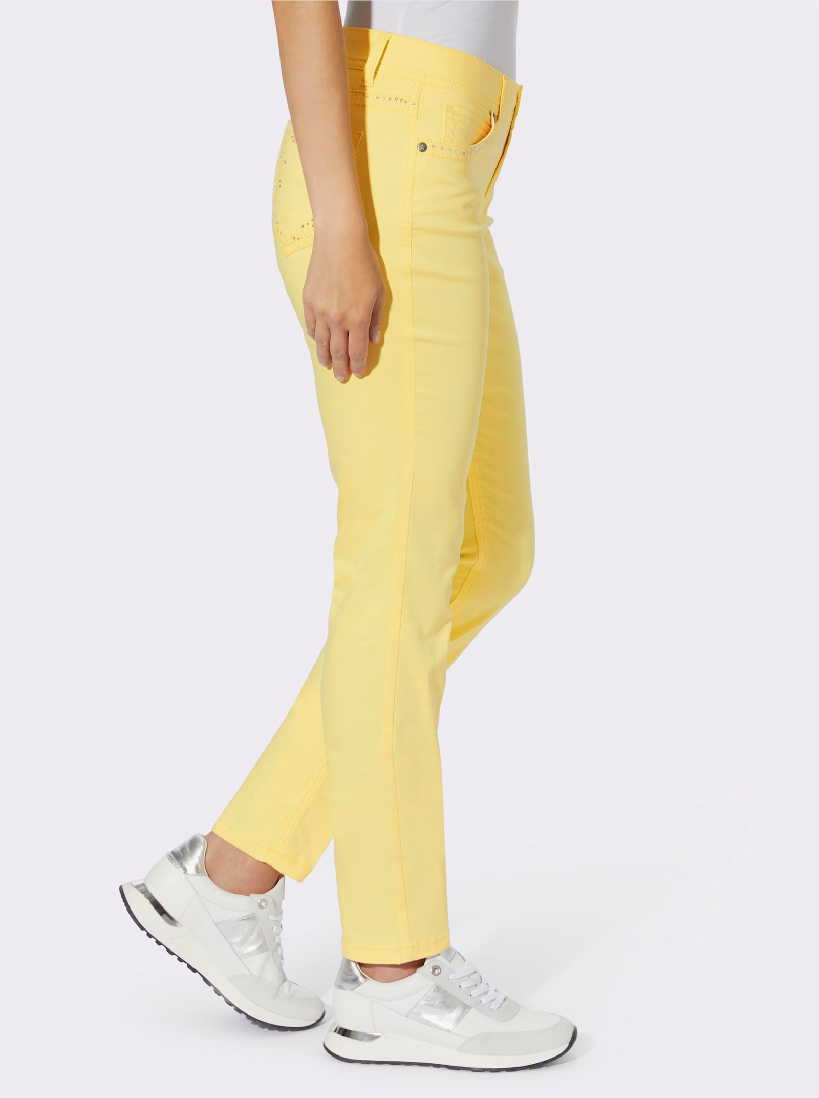 heine Jean skinny avec broderie - citron