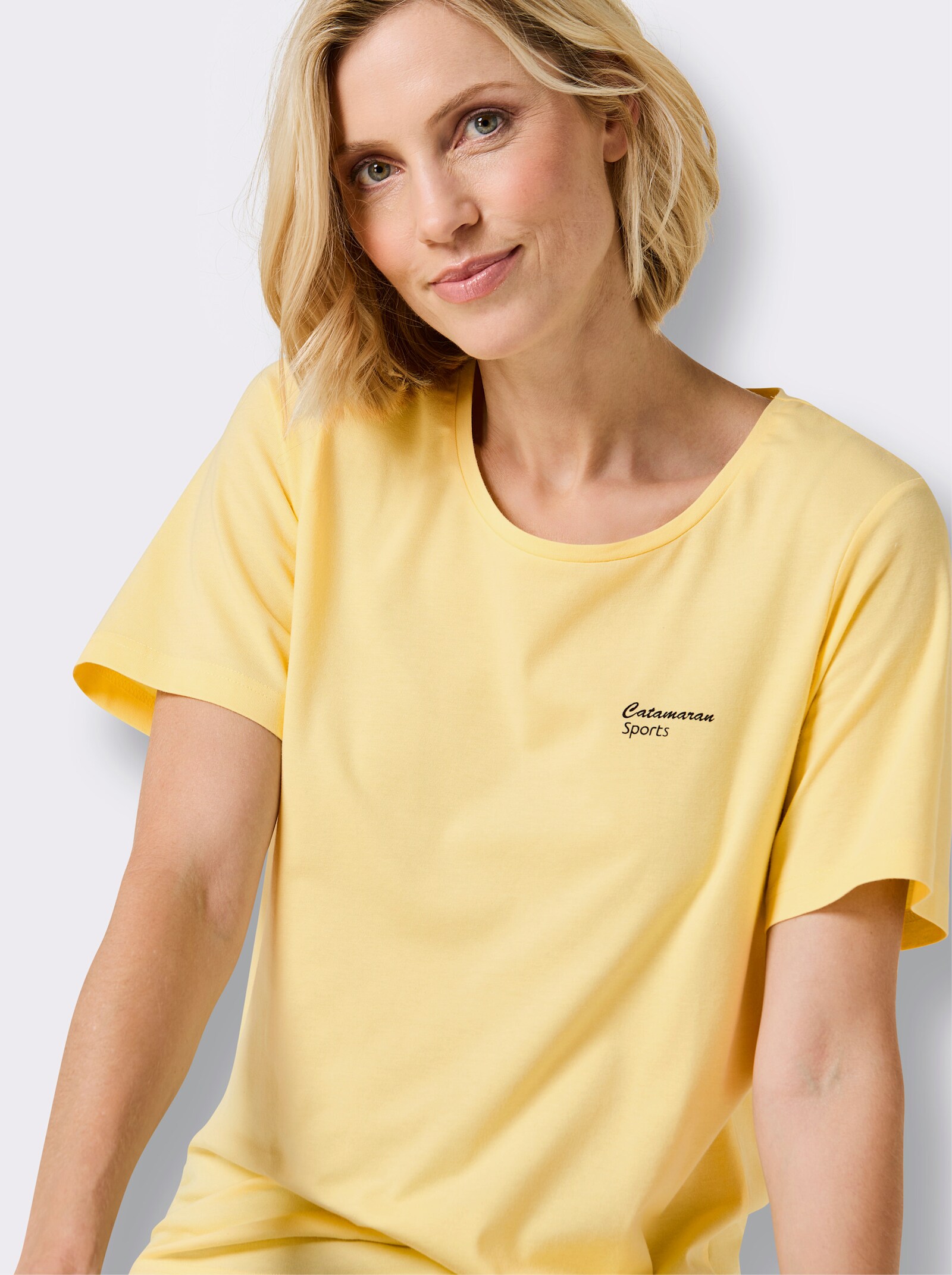 Catamaran Sports Freizeitshirt im Dreierpack - zitrone + weiß + anthrazit