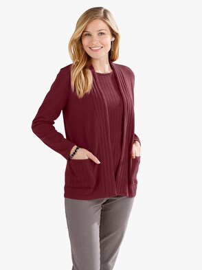 Strickjacke - bordeaux