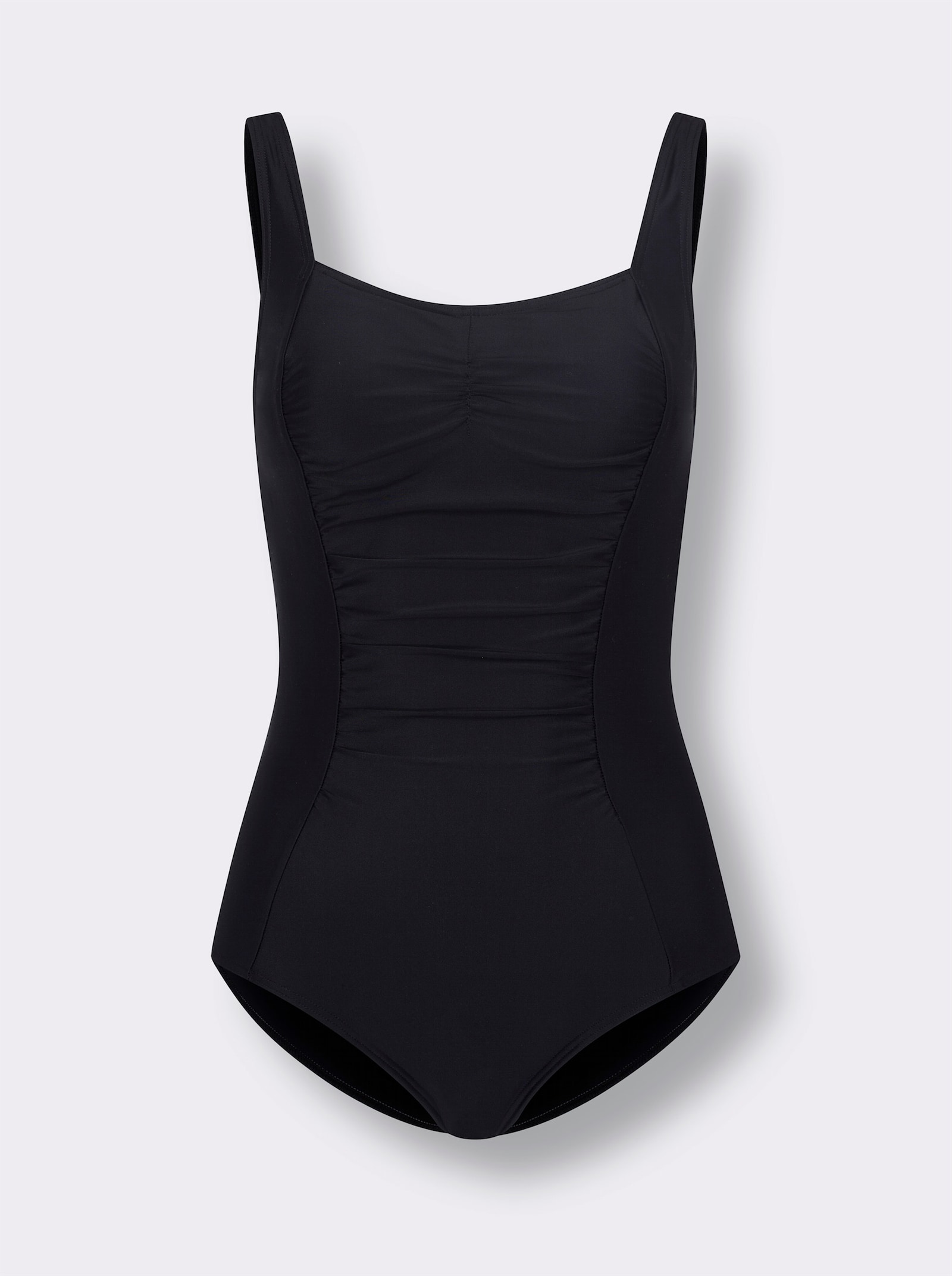 Badeanzug mit Karree-Ausschnitt - schwarz