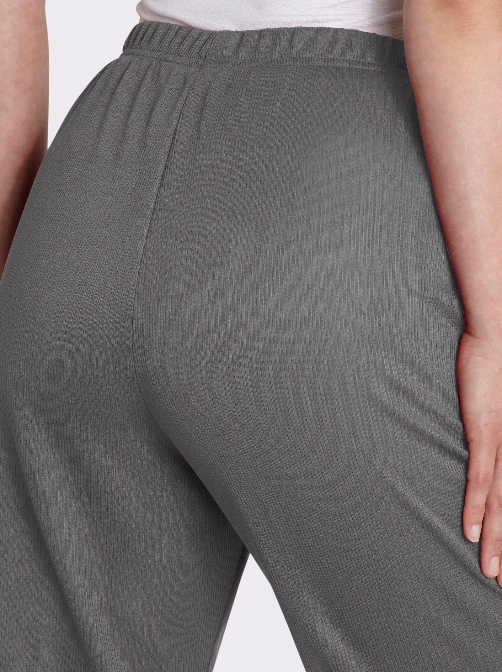 Hose mit Ripp-Struktur - grau