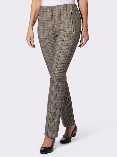 Bengalinhose Mit Biesen - sesam-schwarz-kariert