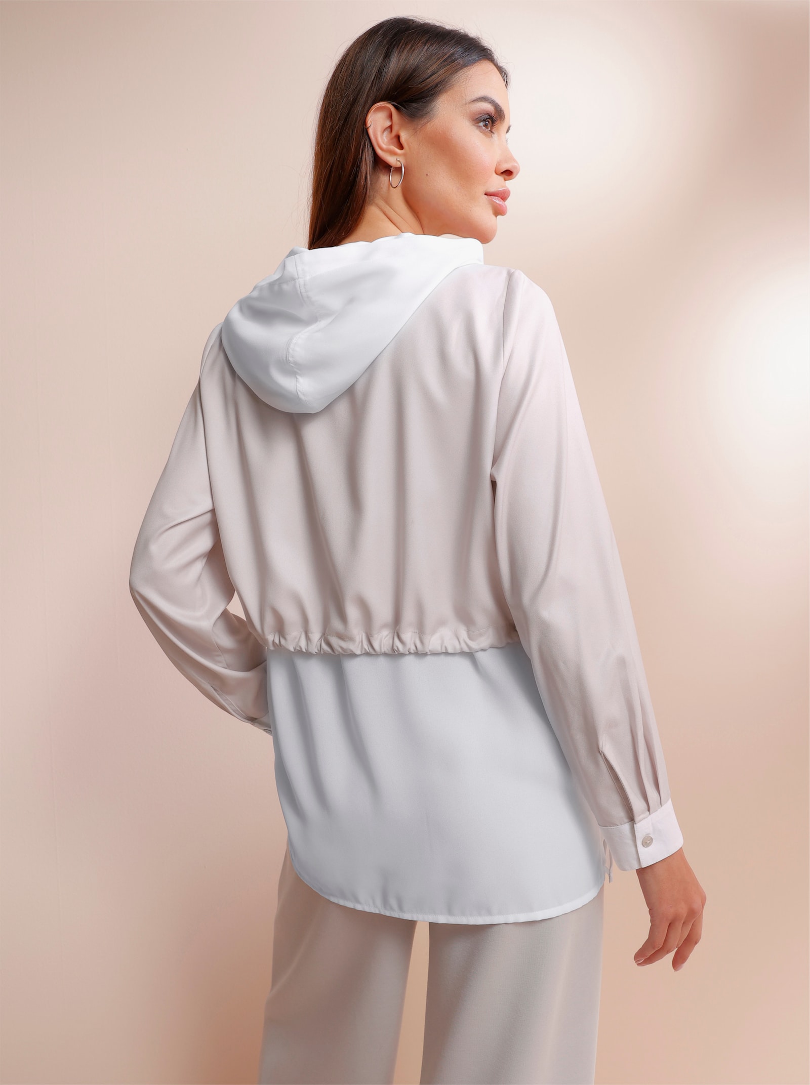 heine Langarmbluse im 2-in-1-Look - ecru-hellgrau