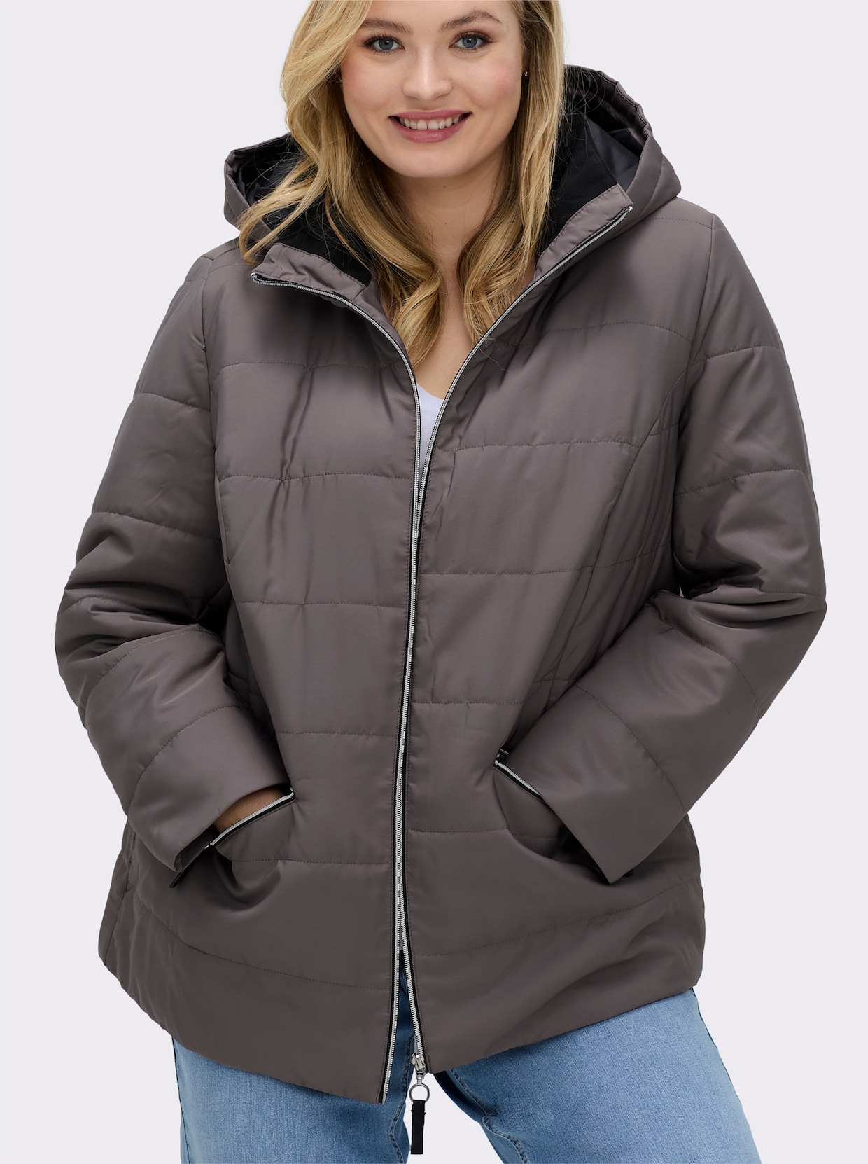 Steppjacke mit Wattierung, wärmend - taupe