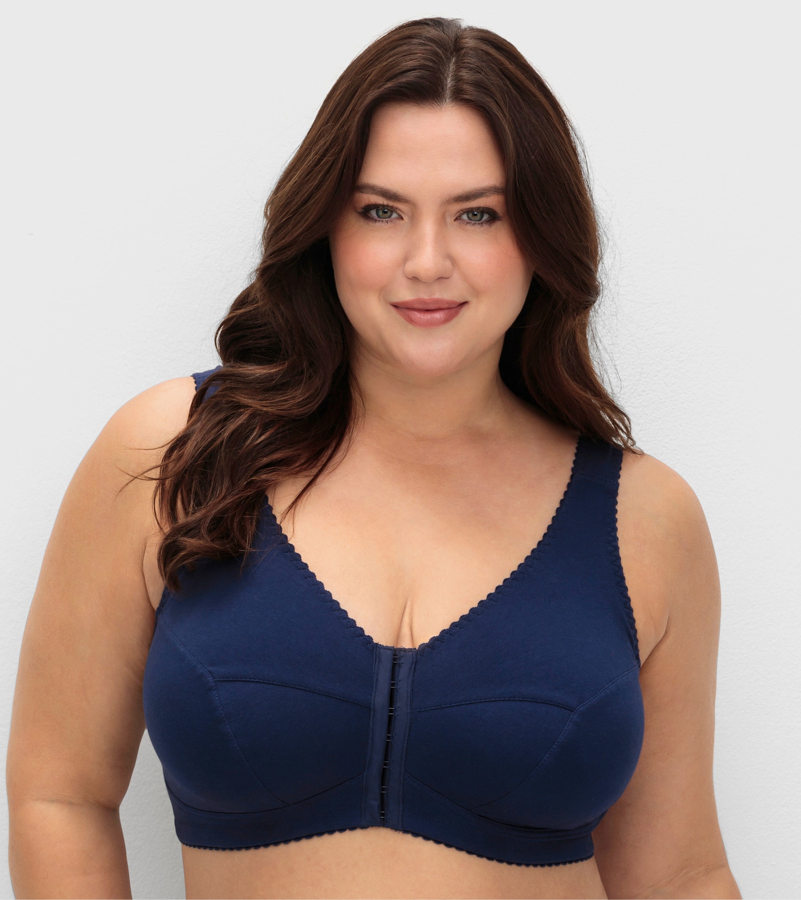 sheego Bügelloser BH mit Vorderverschluss - marine