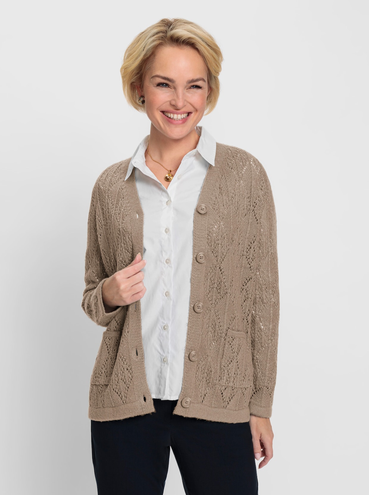 Strickjacke - sesam