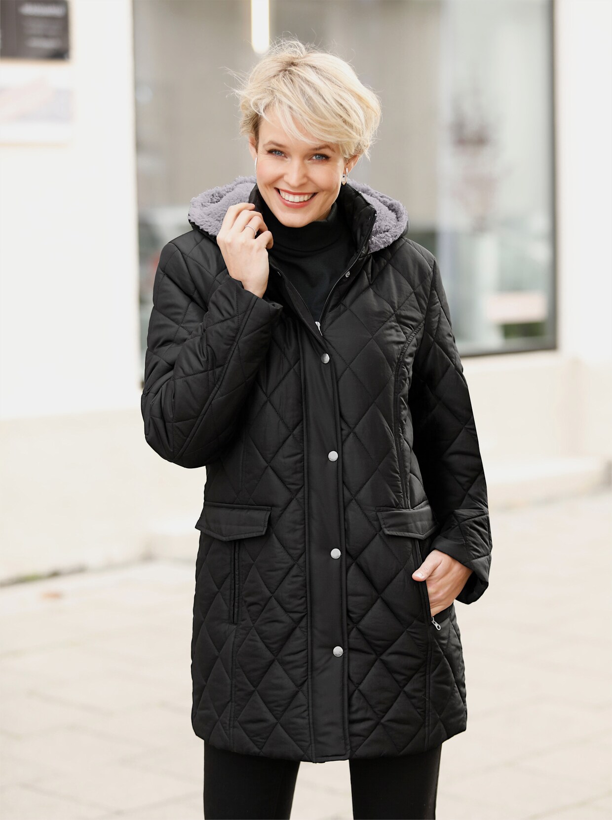 Longjacke - schwarz